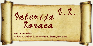 Valerija Koraca vizit kartica